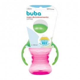 Copo Infantil De Treinamento Com Alça Rosa 160 ml - BUBA