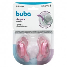 Kit 2 Chupetas Comfort Tamanho 1 Rosa - BUBA