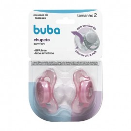 Kit 2 Chupetas Comfort Tamanho 2 Rosa - BUBA