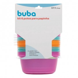 Kit 6 Potes Para Congelar Papinha Cores Sortidas - BUBA