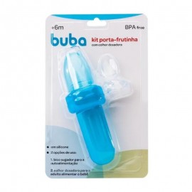 Kit Porta Frutinha E Colher Dosadora Azul - BUBA