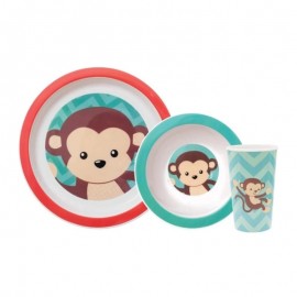 Kit Refeição Infantil Animal Fun Macaco - BUBA