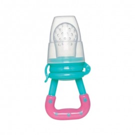 Porta Frutinha Sugador Baby Em Silicone Rosa Com Azul - BUBA