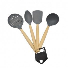 Kit Utensílios De Cozinha 4 Peças Nylon Cinza - PLASVALE